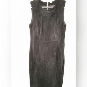Calvin Klein collection size 6 black Peach skin suede women's sheath dress